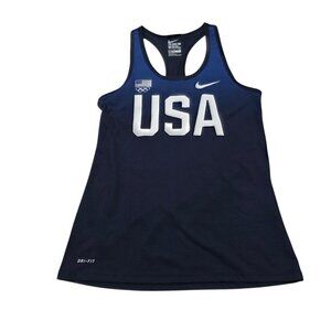 Nike USA Olympic Team Tank Top Dri-Fit Racerback Blue Womens Small NEW NWT